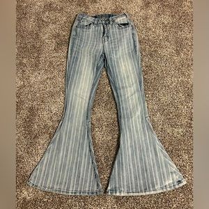 Rock&Roll Cowgirl Striped High Rise Bell Bottoms